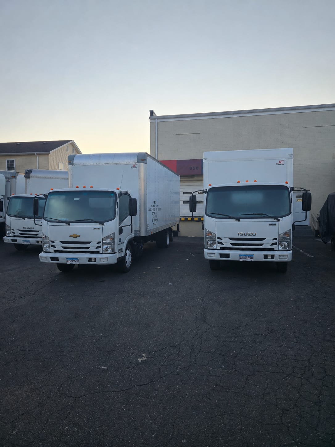 Johns Delivery Service box truck fleet at the Bridgeport facility